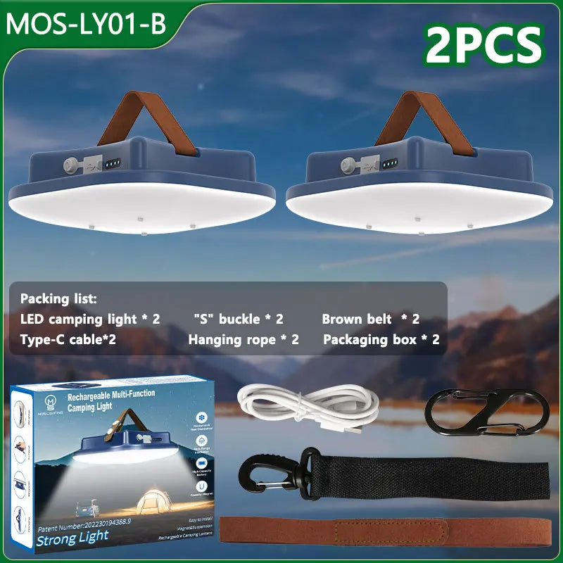 Campinglampe | Solar Aufladbar Magnetbefestigung Robust Vielseitig-Blau MOSLY01-2ST-Luzern Mode
