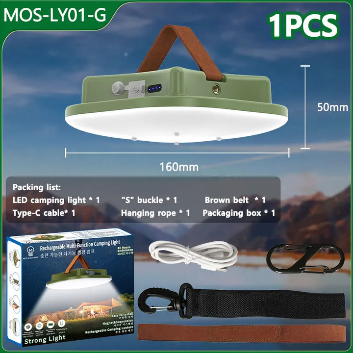 Campinglampe | Solar Aufladbar Magnetbefestigung Robust Vielseitig-Grün MOSLY01-1ST-Luzern Mode