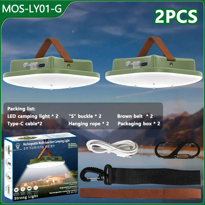 Campinglampe | Solar Aufladbar Magnetbefestigung Robust Vielseitig-Grün MOSLY01-2ST-Luzern Mode