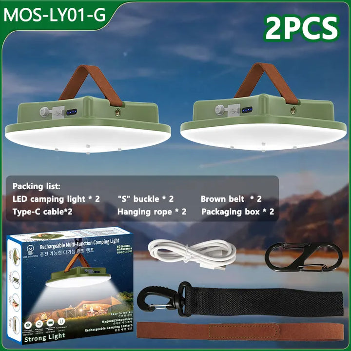 Campinglampe | Solar Aufladbar Magnetbefestigung Robust Vielseitig-Grün MOSLY01-2ST-Luzern Mode