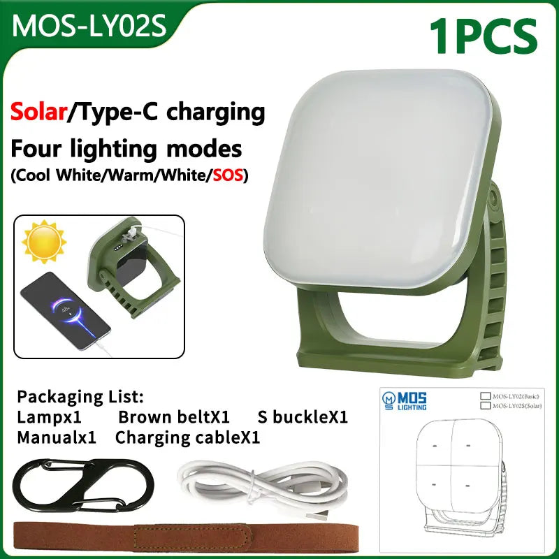 Campinglampe | Solar Aufladbar Magnetbefestigung Robust Vielseitig-LY02S Solarenergie-Luzern Mode