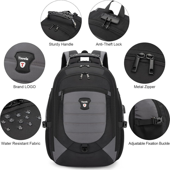 Wasserdichter Anti-Diebstahl Laptop- & Reiserucksack mit USB-Anschluss – 17,3"