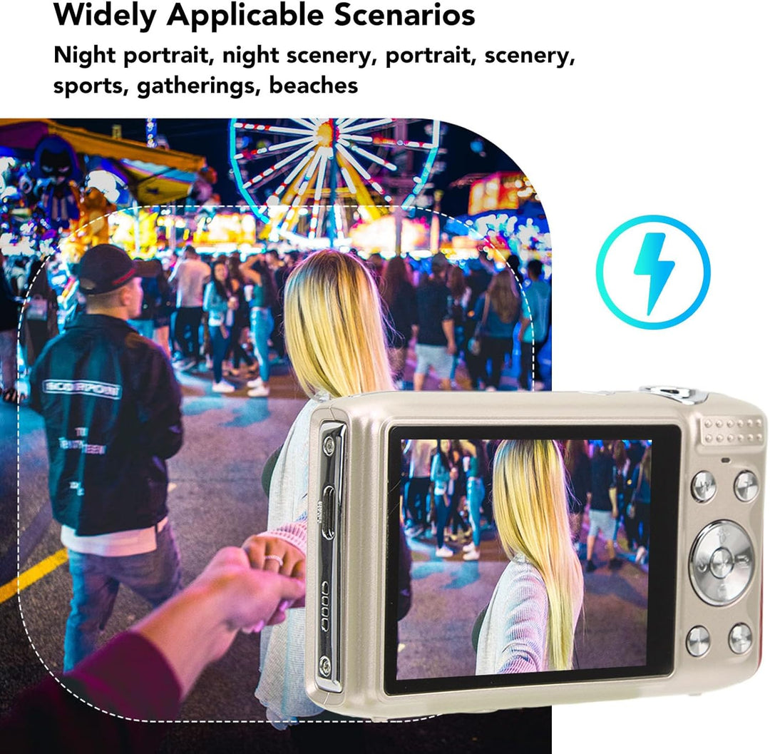 4K Kompakte Digitalkamera mit 58MP Fotos und 16-fachem Zoom – Lumora