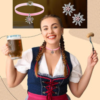 Edelweiß Schmuckset mit Samtband – AlpenRosé Oktoberfest 2026