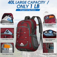40L Wasserdichter Wander- und Campingrucksack – Leicht & Faltbar – 2 zum Preis von 1
