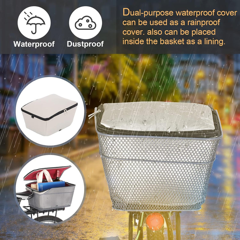 Wasserdichter hinterer Fahrradkorb mit regendichtem Cover – Velora