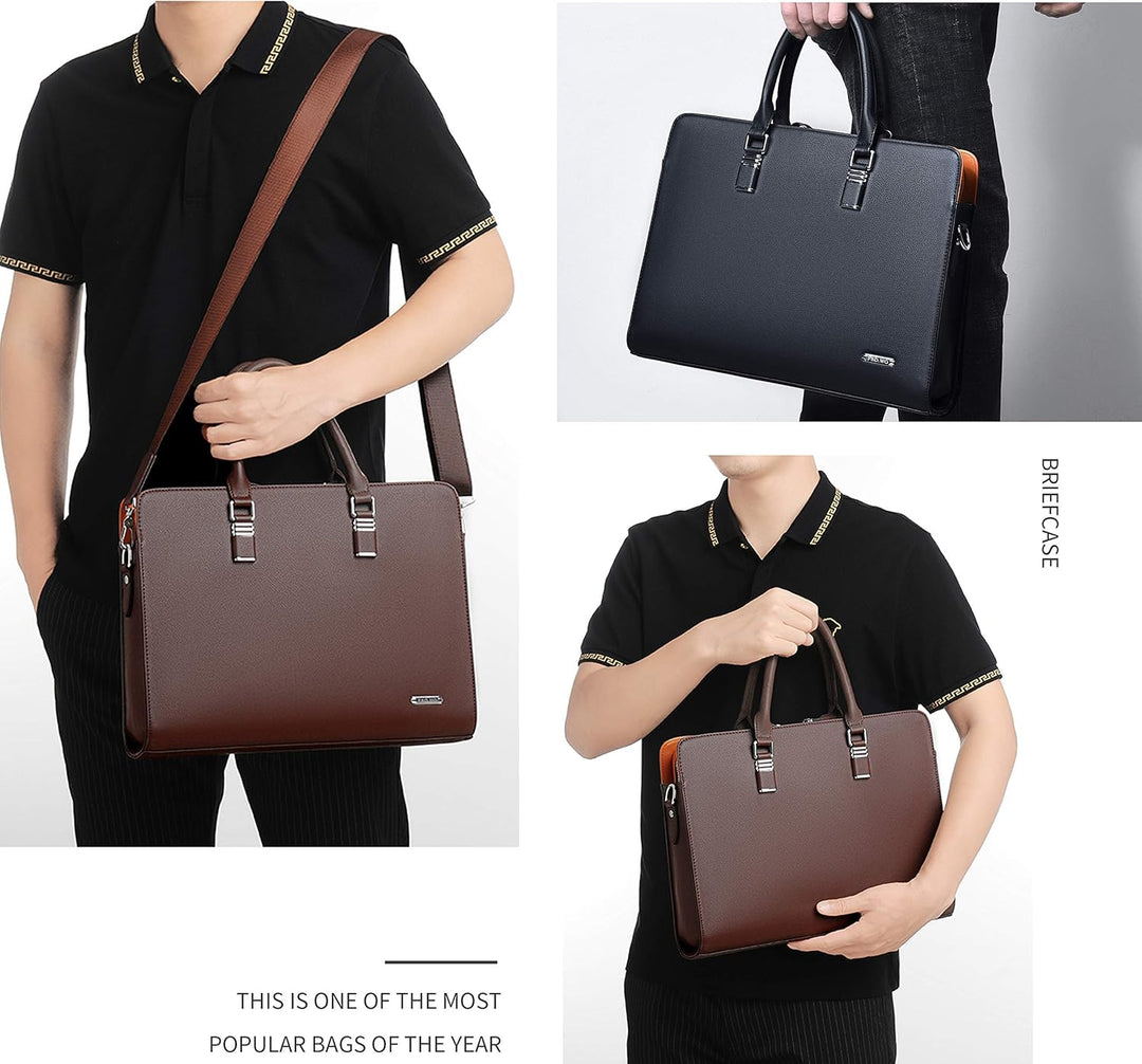 Echte Leder Multi-Fach Geschäfts-Laptoptasche für Profis