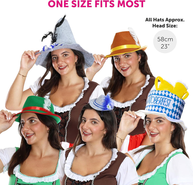 Trachtenhüte im 5er-Set bunt – GaudiMix Oktoberfest 2026