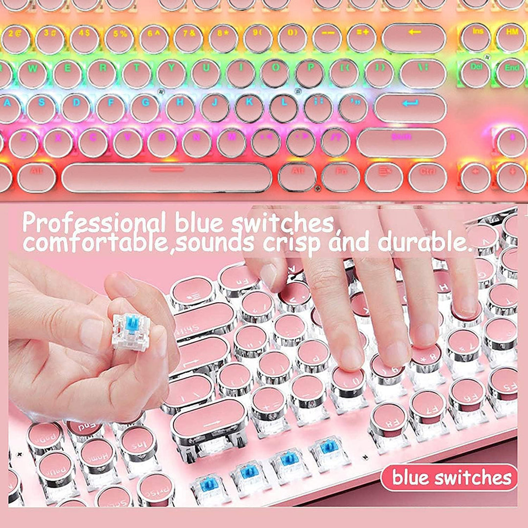 87-Tasten Mechanische Gaming-Tastatur RGB Hinterbeleuchtet Blaue Schalter