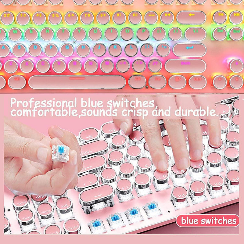 87-Tasten Mechanische Gaming-Tastatur RGB Hinterbeleuchtet Blaue Schalter
