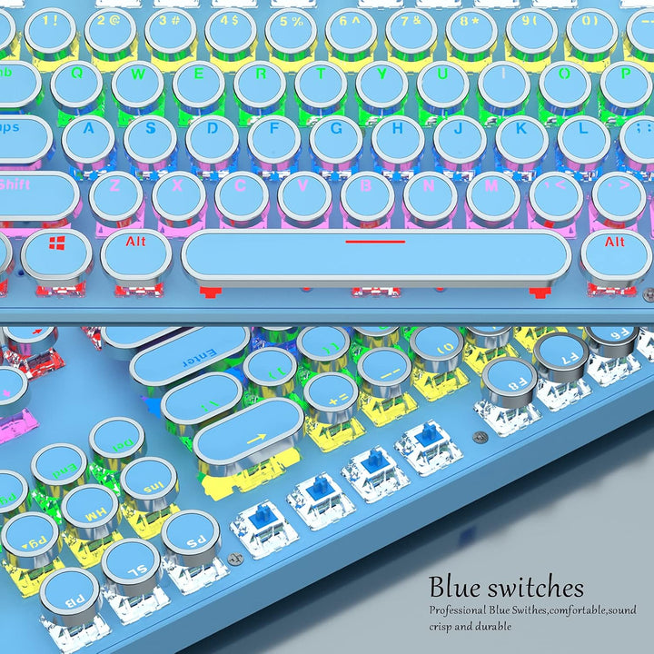87-Tasten Mechanische Gaming-Tastatur RGB Hinterbeleuchtet Blaue Schalter