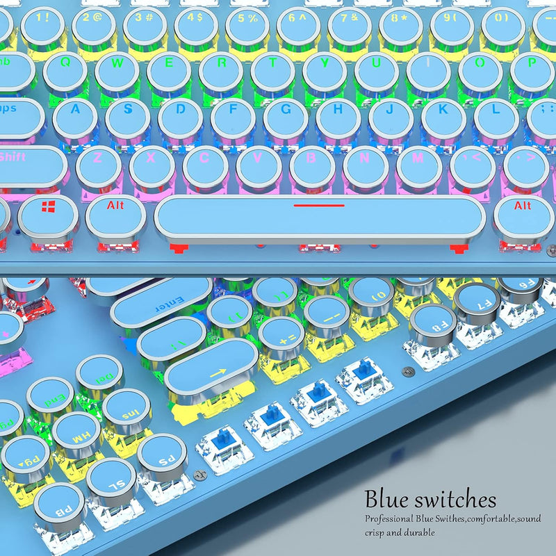 87-Tasten Mechanische Gaming-Tastatur RGB Hinterbeleuchtet Blaue Schalter