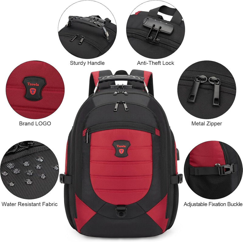 Wasserdichter Anti-Diebstahl Laptop- & Reiserucksack mit USB-Anschluss – 17,3"