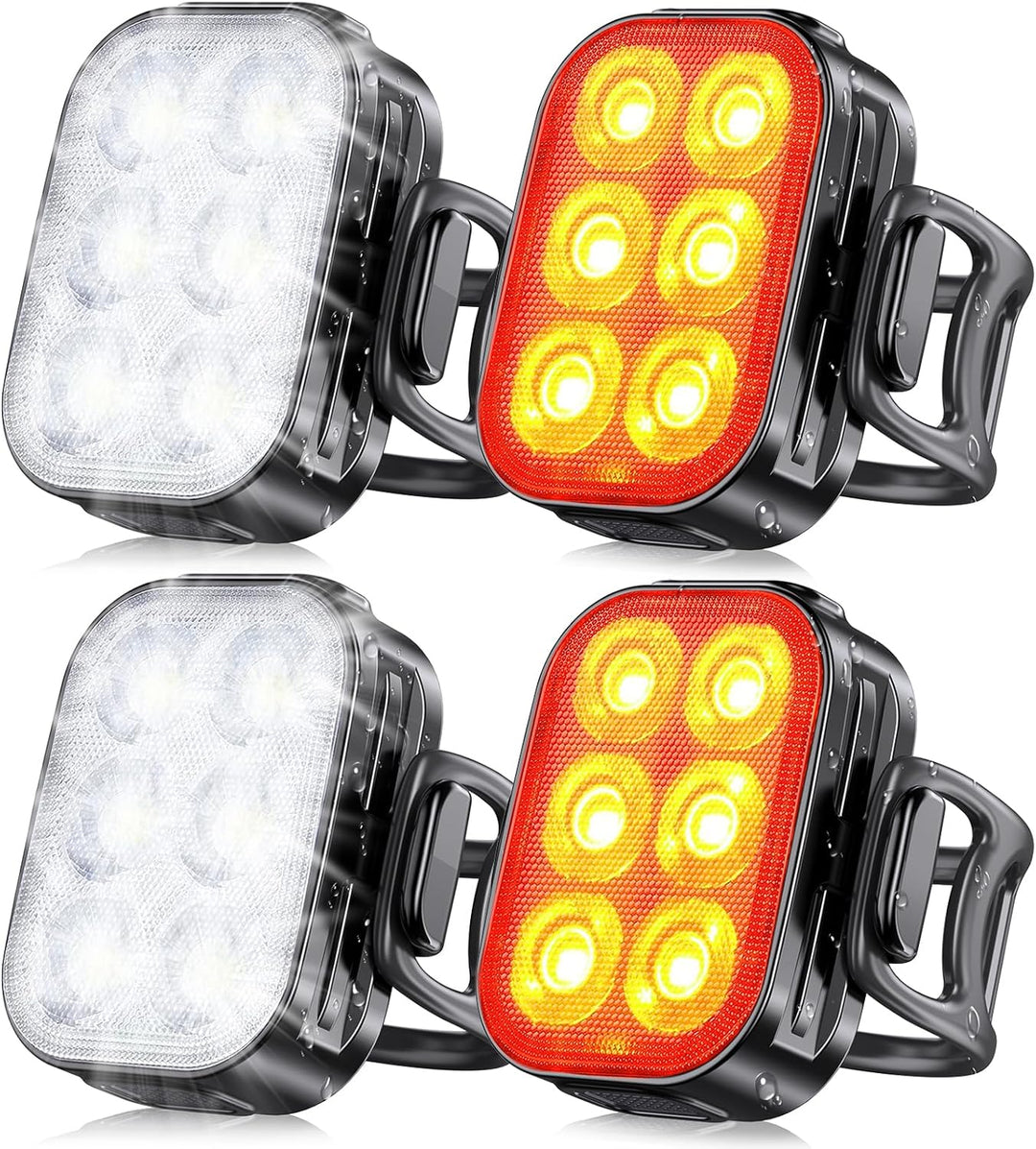Ultra schlanke USB wiederaufladbare Fahrradlichter Set mit 4+6 Modi – SlimBeam