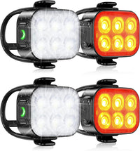 Ultra schlanke USB wiederaufladbare Fahrradlichter Set mit 4+6 Modi – SlimBeam