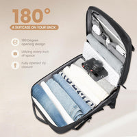 40L Erweiterbarer Wasserdichter Reiserucksack mit USB-Anschluss & 17” Laptopfach – AirVoyage