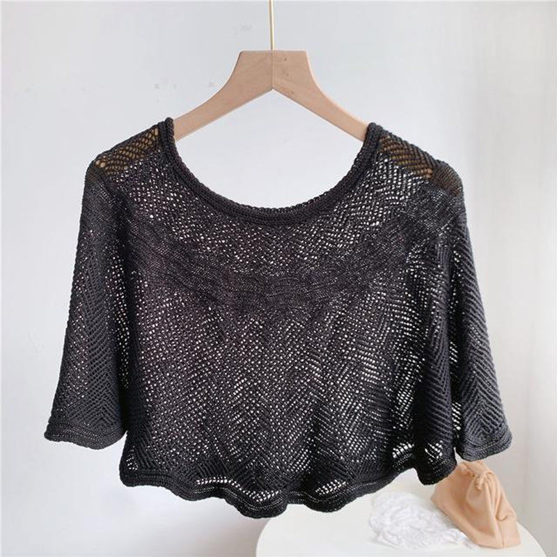 Damen Eisseiden-Schal mit Strick & UV-Schutz – Amira