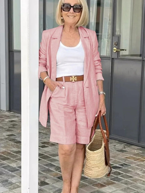 Trendy Damen Leinen Sommeranzug – Camille