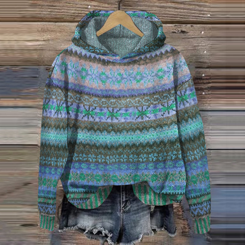 Warme Dames Hoodie mit Muster – Freya