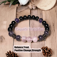 Armband für Damen | Rosenquarz | Obsidian | Amethyst | Stilvoll-Luzern Mode
