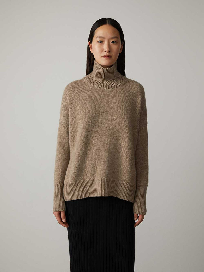 Luxuriöser Kaschmir-Rollkragenpullover für Damen – Amira Herbstzauber Edition