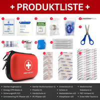 Erste-Hilfe-Kit | 91-teilig Kompakt Vielseitig Tragbar Langlebig-Rot-Luzern Mode