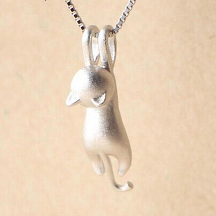 Halskette für Damen | Sterling Silber | Katzenanhänger | Stilvoll-Luzern Mode