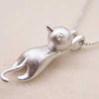 Halskette für Damen | Sterling Silber | Katzenanhänger | Stilvoll-Luzern Mode