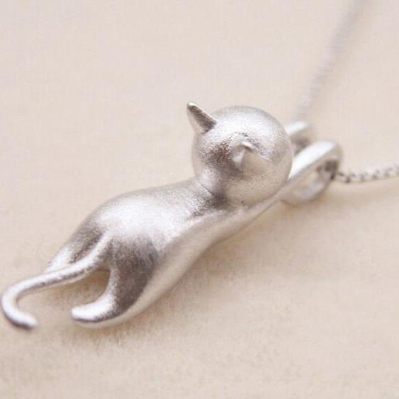 Halskette für Damen | Sterling Silber | Katzenanhänger | Stilvoll-Luzern Mode