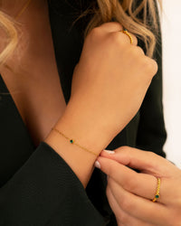 925 Sterling Silberarmband - GoldFlash 