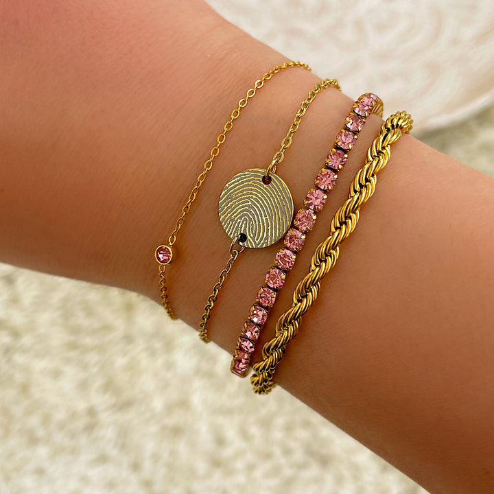 925 Sterling Silberarmband - GoldFlash 