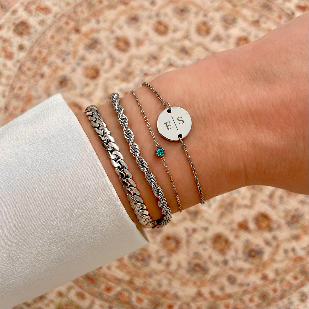 925 Sterling Silberarmband - GoldFlash 
