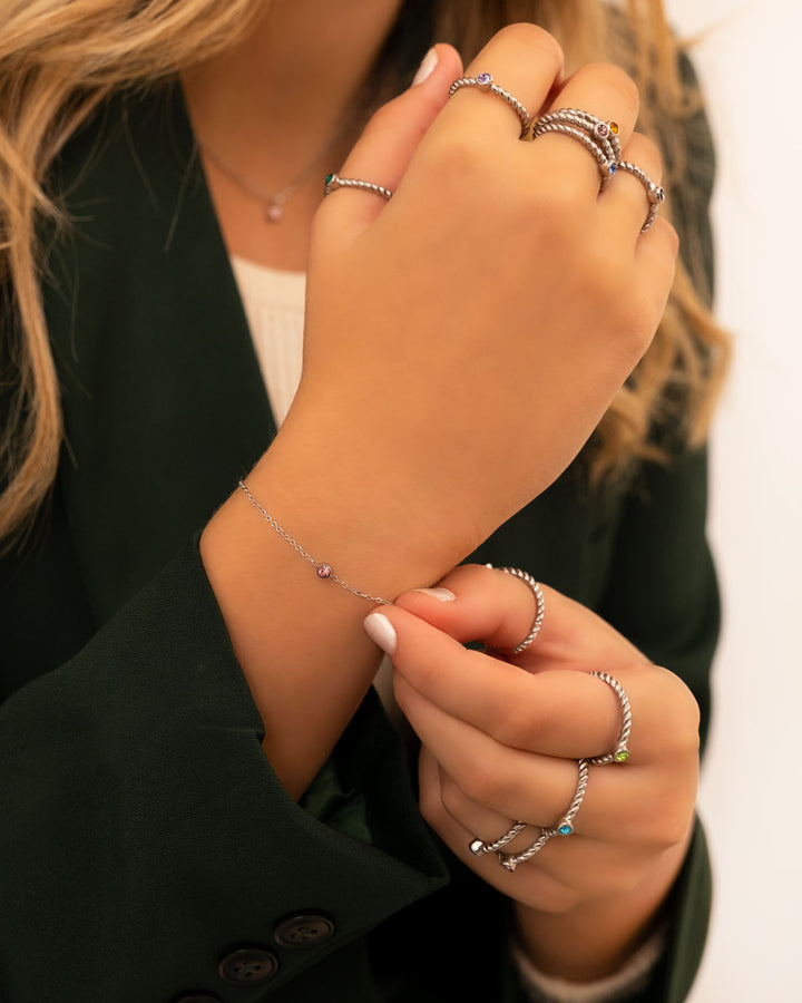925 Sterling Silberarmband - GoldFlash 