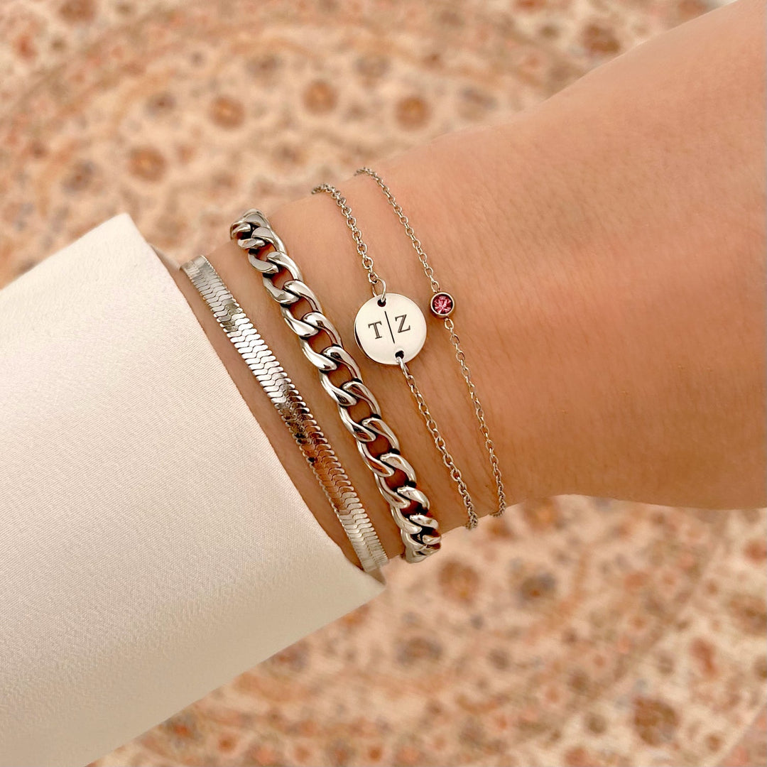 925 Sterling Silberarmband - GoldFlash 