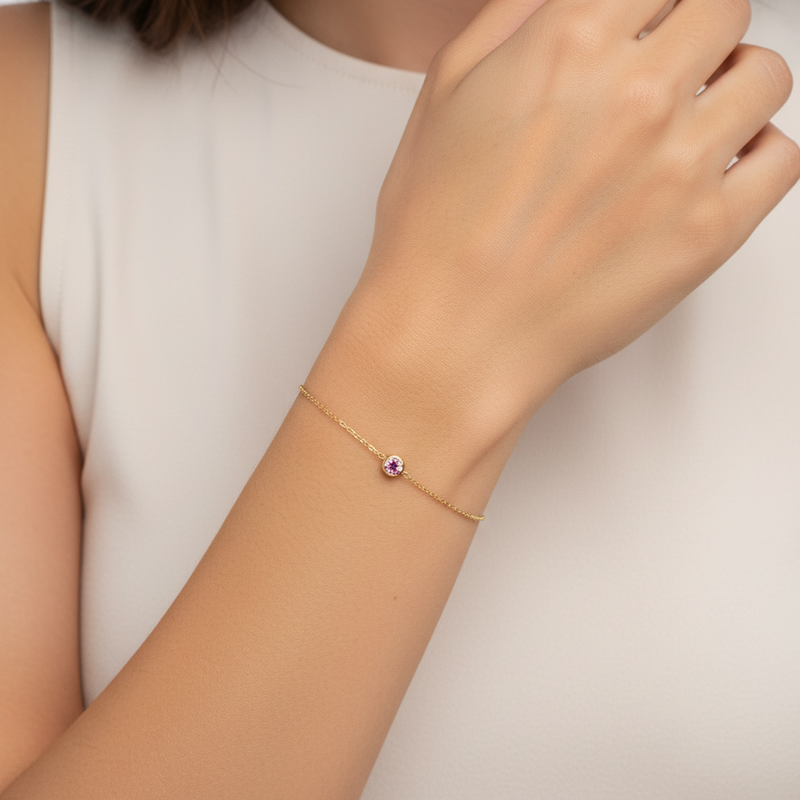 925 Sterling Silberarmband - GoldFlash 
