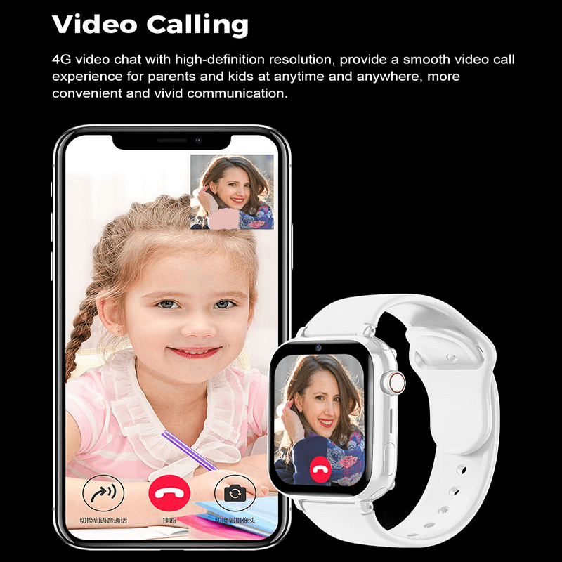 Kinder-Sicherheitsuhr mit 4G-Videotelefonie und GPS-Ortung