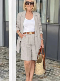 Trendy Damen Leinen Sommeranzug – Camille