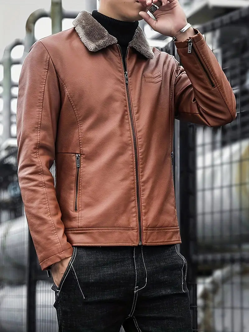 Herren-Lederjacke mit Thermofutter – Dario