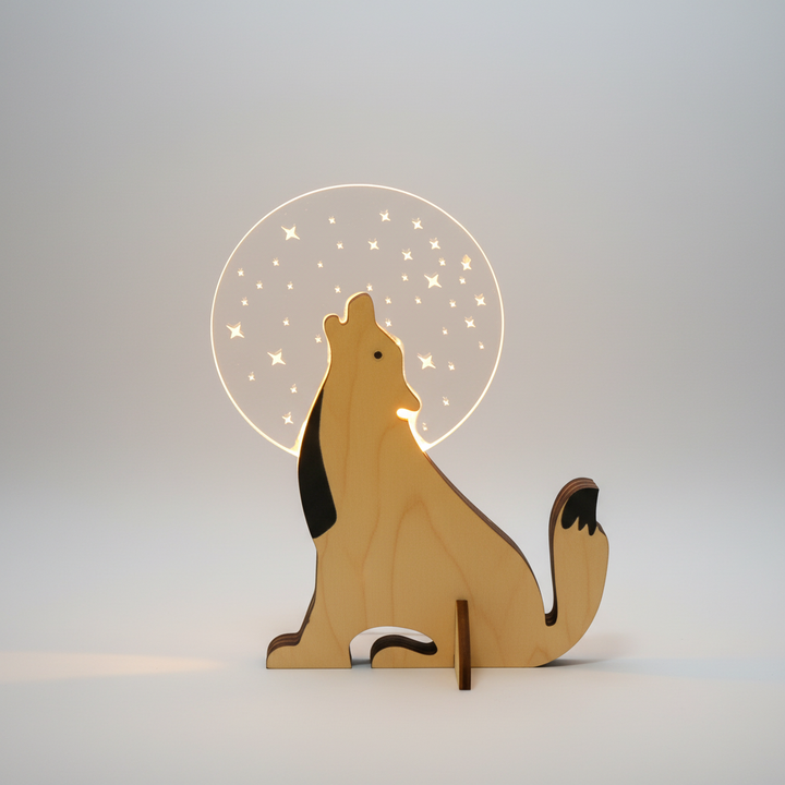 Acryl Holz LED Lampe - Glowfauna