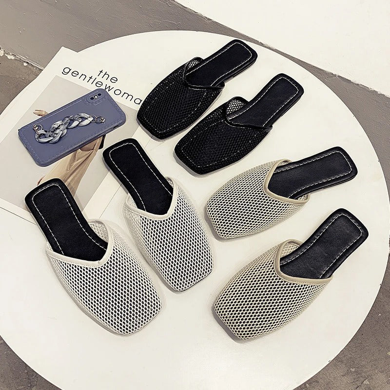 Damen Mesh-Pantoletten mit geschlossener Spitze – Odessa
