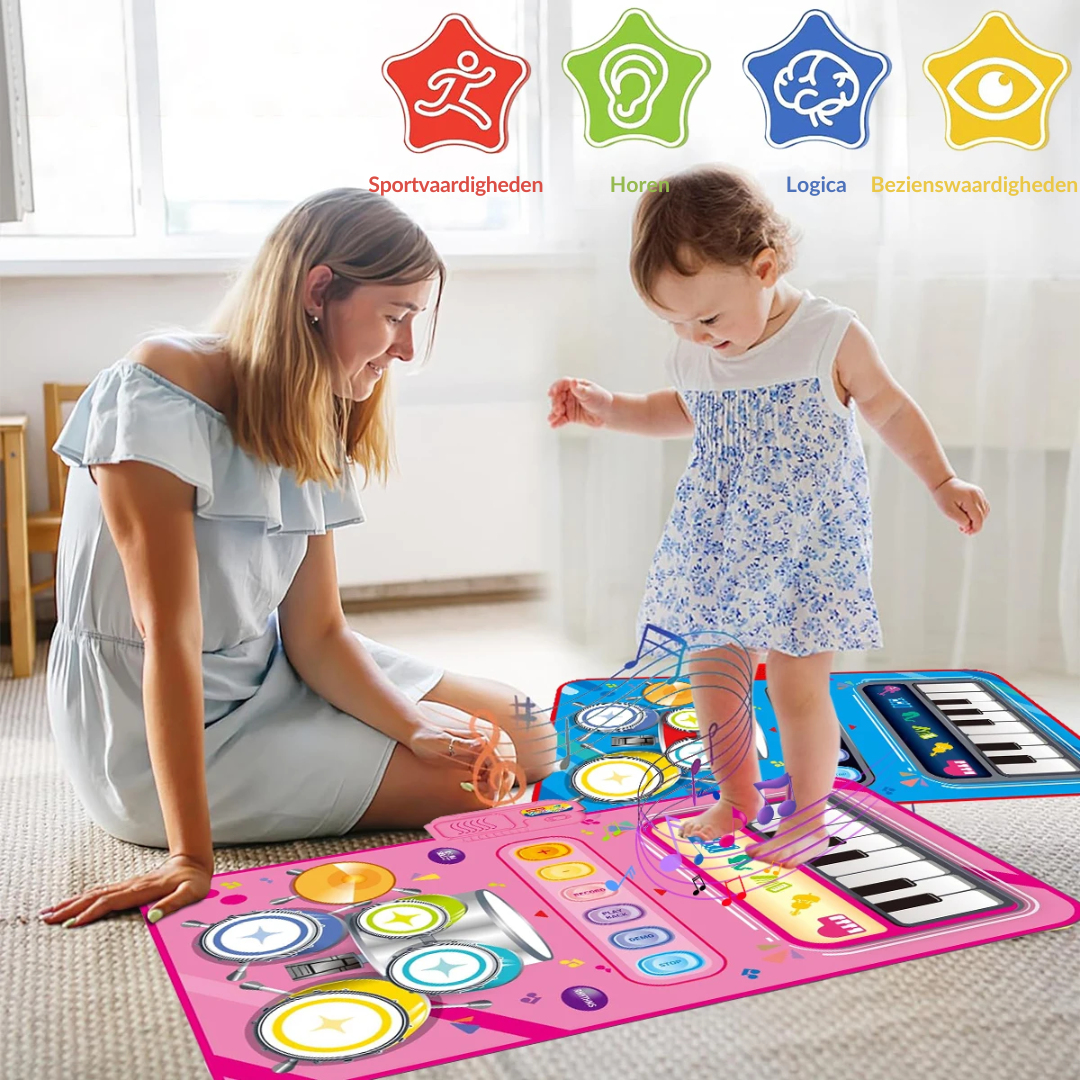 SoundSteps – 2-in-1 Musikalisches Spielmatte mit Klavier & Schlagzeug