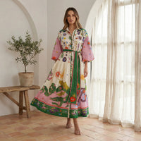 Ausgestelltes Midi-Kleid Mit Grafischem Allover-Print - Natasha
