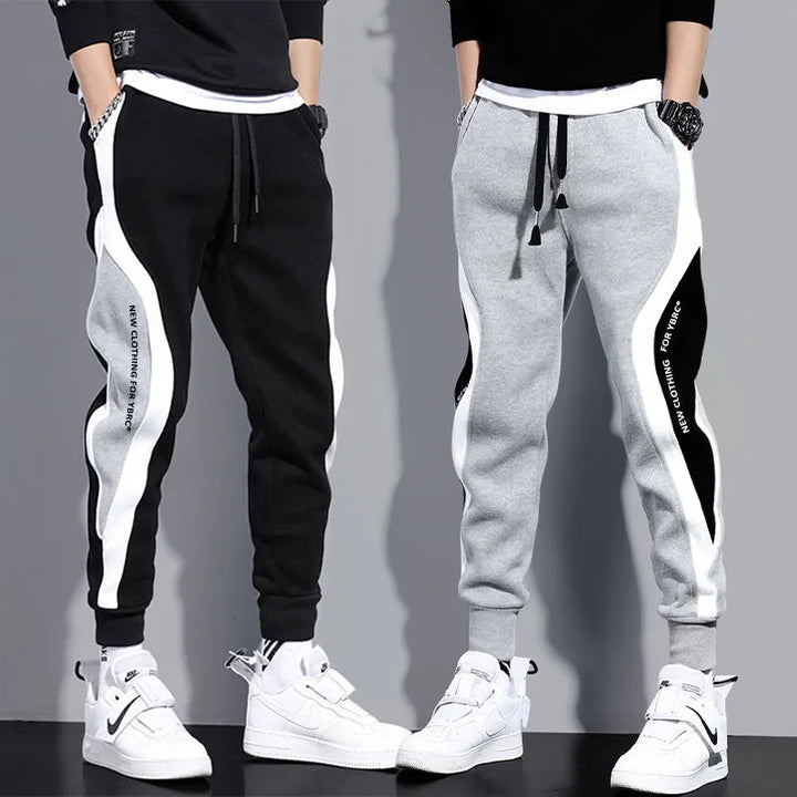 Locker Geschnittene Herren Patchwork-Joggers mit Kordelzug – Rafael