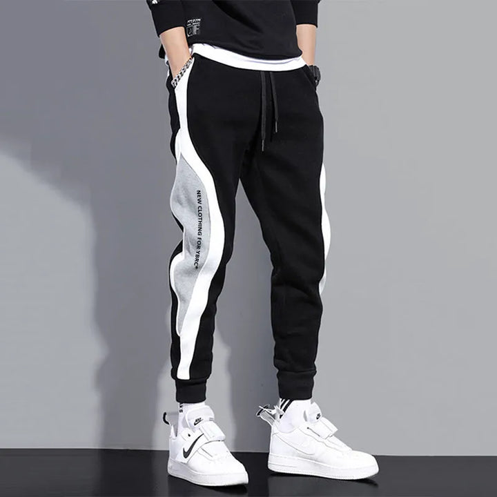 Locker Geschnittene Herren Patchwork-Joggers mit Kordelzug – Rafael