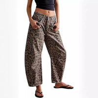 Barrel Jeans Damen Mit Leopardenmuster -  Frances