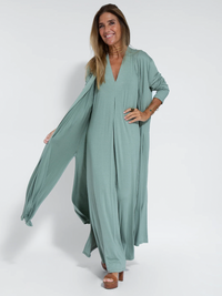 Zweiteiliges Schlankmachendes Kleid mit Weste – Loreen