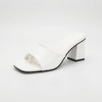Block Heel Open-Toe Mule Sandal - Irene