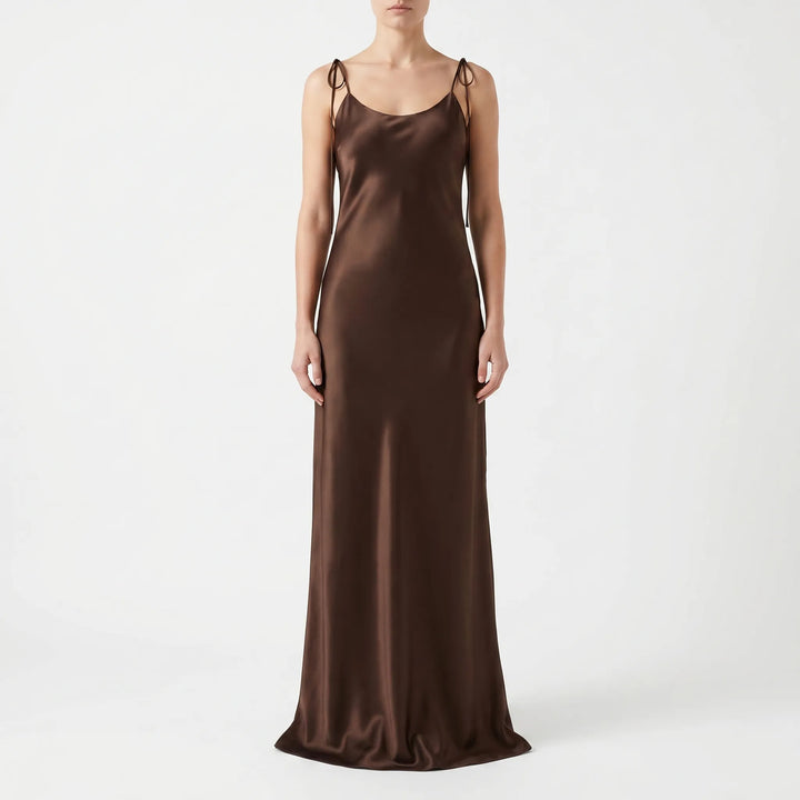 Bodenlanges Trägerkleid Mit Offenem Rücken -  Opal