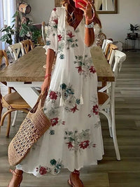 Bohemian Floral Maxi Dress - Carolyn