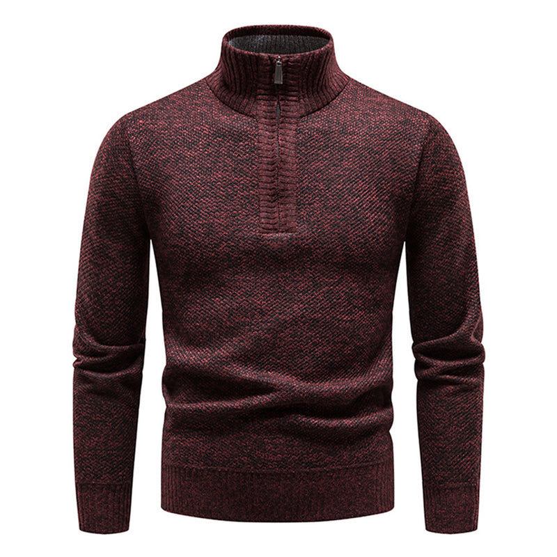 Strickpullover für Herren mit halbem Reißverschluss – Cedric